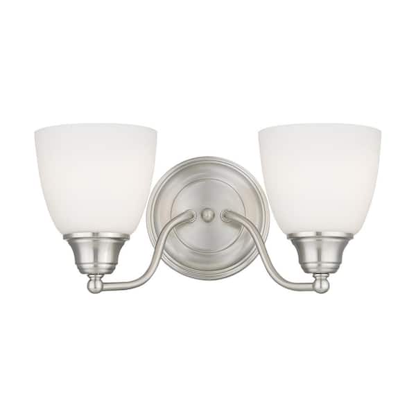 Livex Lighting Somerville 2 Light Brushed Nickel Bath Vanity Light