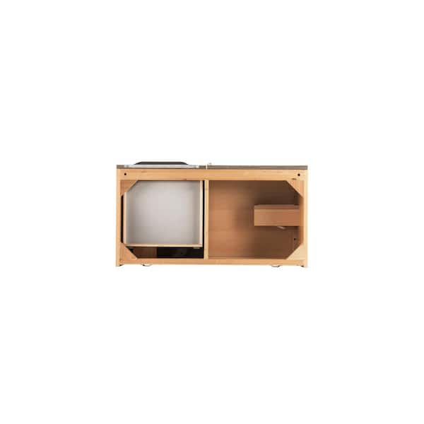 James Martin Vanities Columbia 35.5 in. W x 19 in. D x 36 in. H Single Bath Vanity in Ash Gray with Glossy White Composite Top