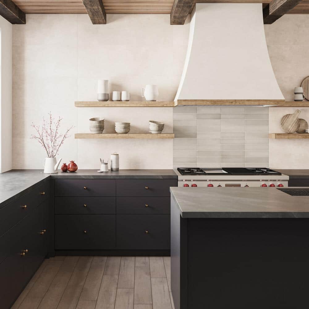 Makoto 2.5" x 10" Matte Gray Ceramic Wall Tile