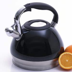 Triumph 14-Cup Black Stainless Steel Stovetop Tea Kettle with Whistle