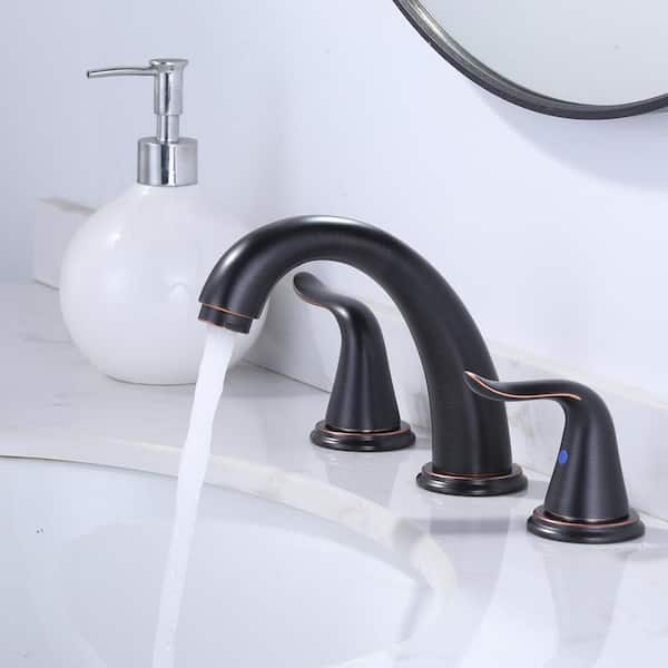 8 in. Widespread Double Handle Bathroom Faucet in Oil Rubbed Bronze