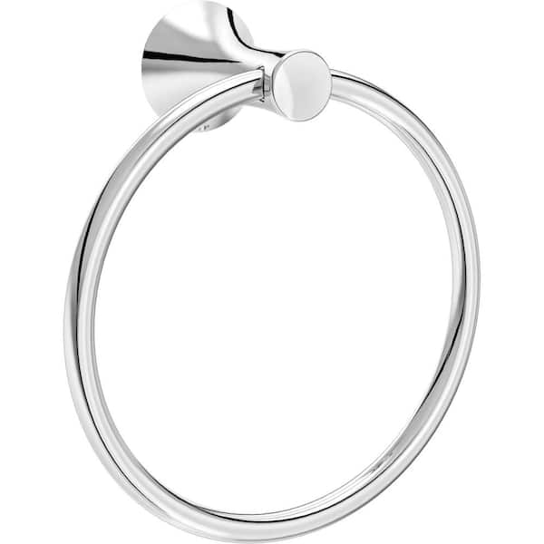Delta Greydon Wall Mounted Round Closed Towel Ring Bath Hardware Accessory in Polished Chrome