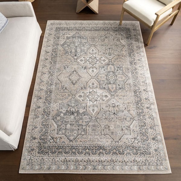 Lilyanna Traditional Medallion Area Grey 8 ft. x 10 ft. Indoor Area Rug