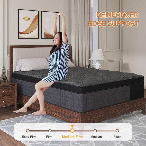 LuckyLotus Twin Medium Firm Hybrid Memory Foam 12 in. Euro Top