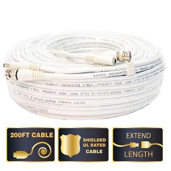 Q-SEE 200 ft. Shielded Video and Power BNC Male Cable with 2 Female Connector