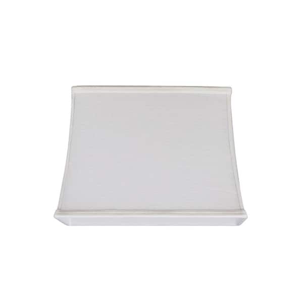 White Hardback Rectangular Lamp Shade 32036, Rectangle Lamp Shade Off White