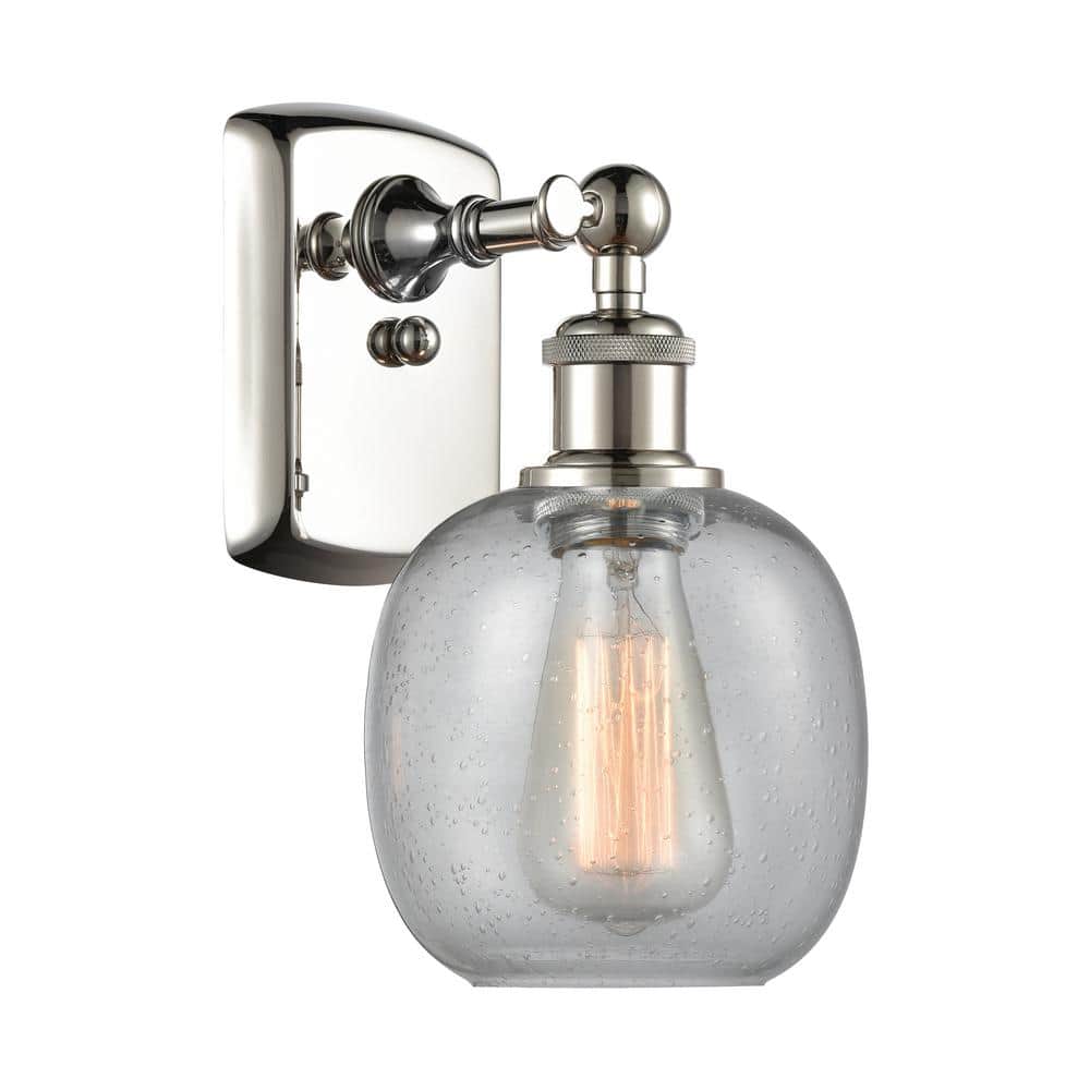 Belfast 1-Light Seedy, Polished Nickel Wall Sconce with Clear Glass Shade price history on PriceWatchPro