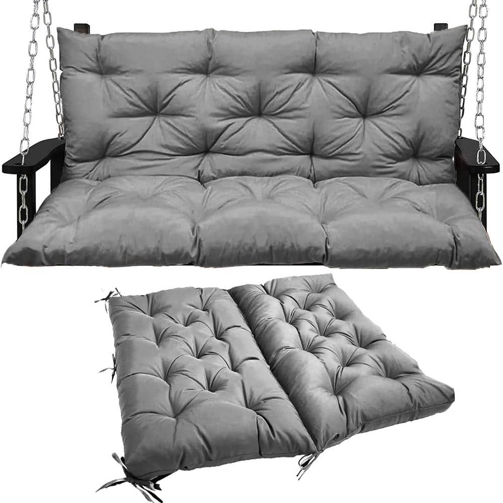 71 x 40 in. 3-Seater Replacement Outdoor Swing Cushions with Back Support, 