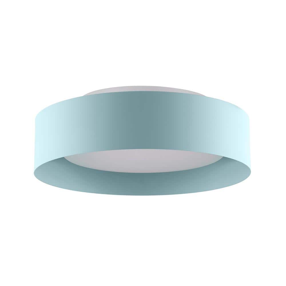 Lynch 15.75 in. 3-Light Powder Blue Flush Mount Ceiling Light
