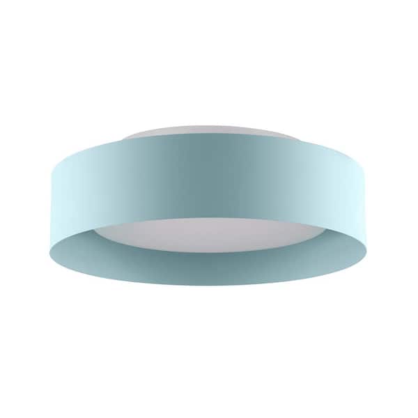 Bromi Design Lynch 15.75 in. 3-Light Powder Blue Flush Mount Ceiling Light