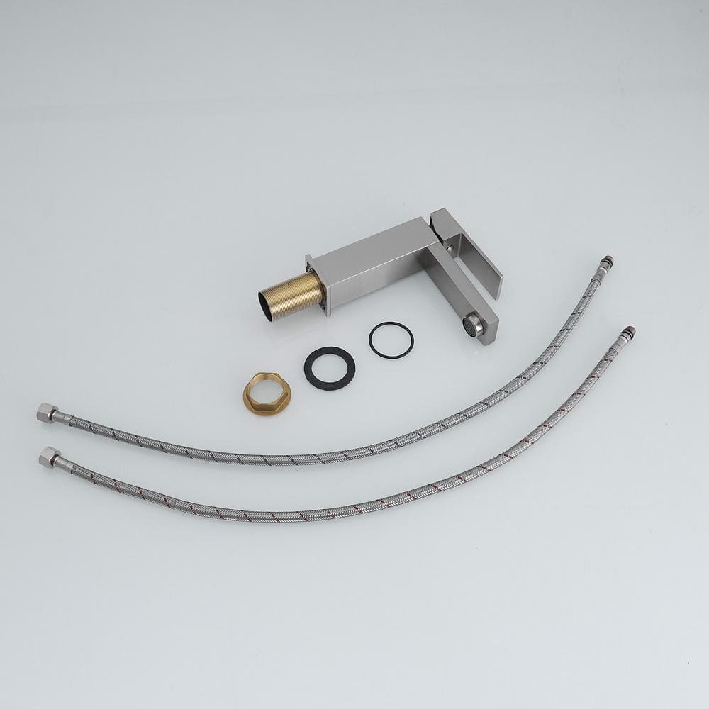Brushed Nickel Single Handle Modern Bathroom Faucet