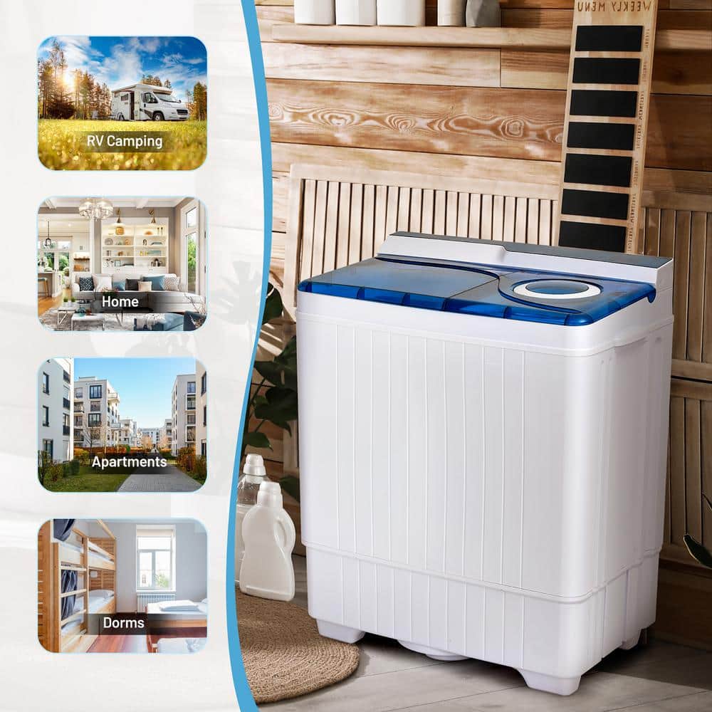 Blue and White Electric Top-Loading Portable Washer for RV