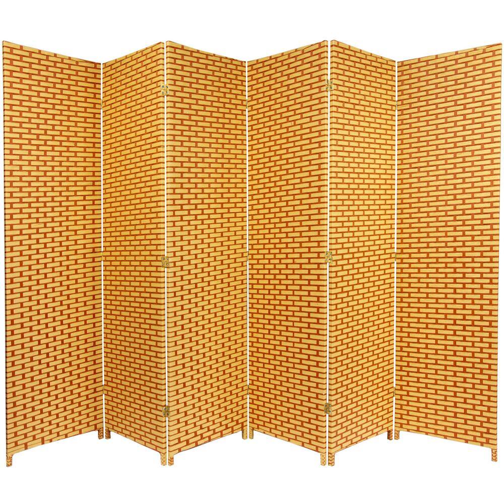 Reviews for Oriental Furniture 6 ft. Rust Woven Fiber 6Panel Room