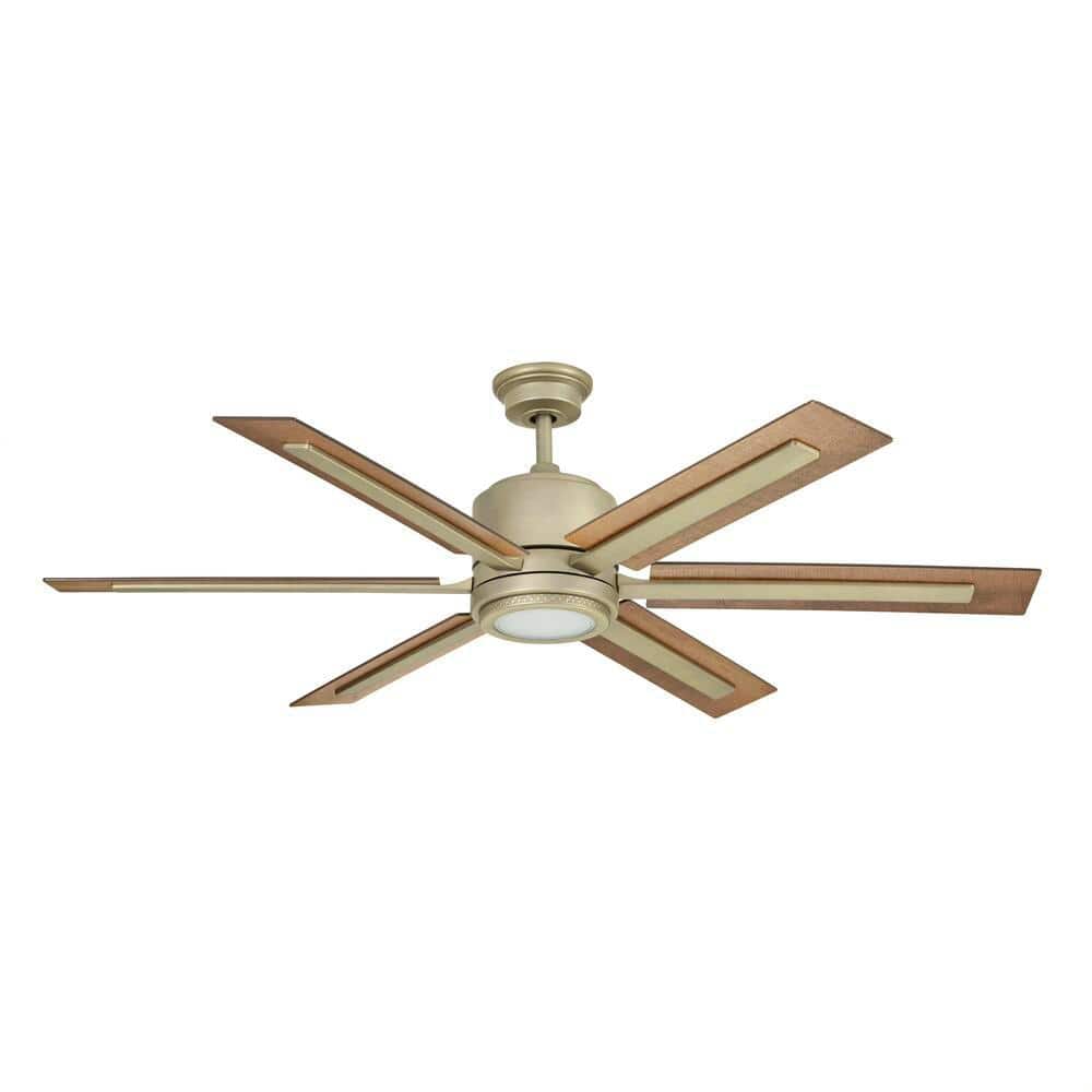 Palermo Grove 60 in LED I Gilded Iron 2-Mount Ceiling Fan w/Light&Remote C Int 