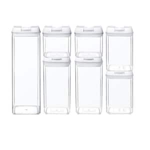 7-Piece Airtight Food Storage Containers Set with Easy Lock Lids Include 24-Labels, White