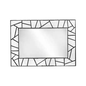39.4 in. W x 27.6 in. H Modern Rectangle Framed Glass Black Vanity Mirror