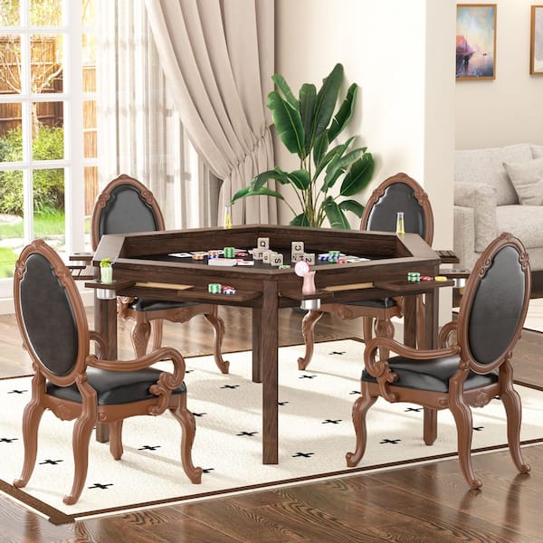 Wood Convertible Poker Table With Chairs Wood Poker Table