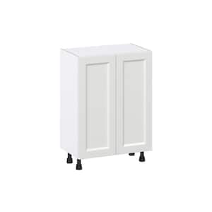 24 in. W x 34.5 in. H x 14 in. D Alton Painted White Shaker Assembled Shallow Base Kitchen Cabinet with Drawers