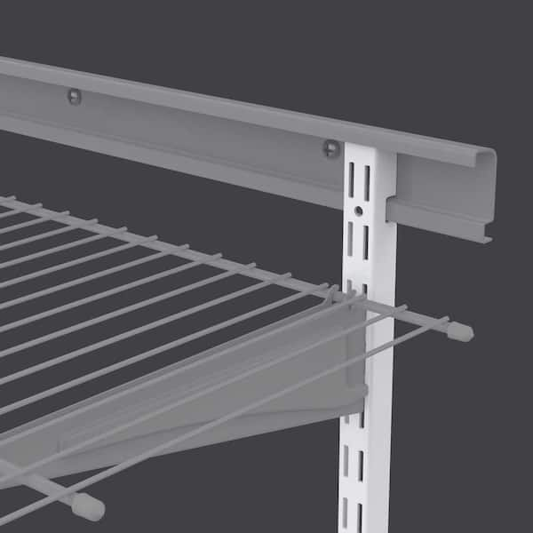 ShelfTrack 60 in. L White Standard Support Bracket Shelf Tracks, Shelving Hardware