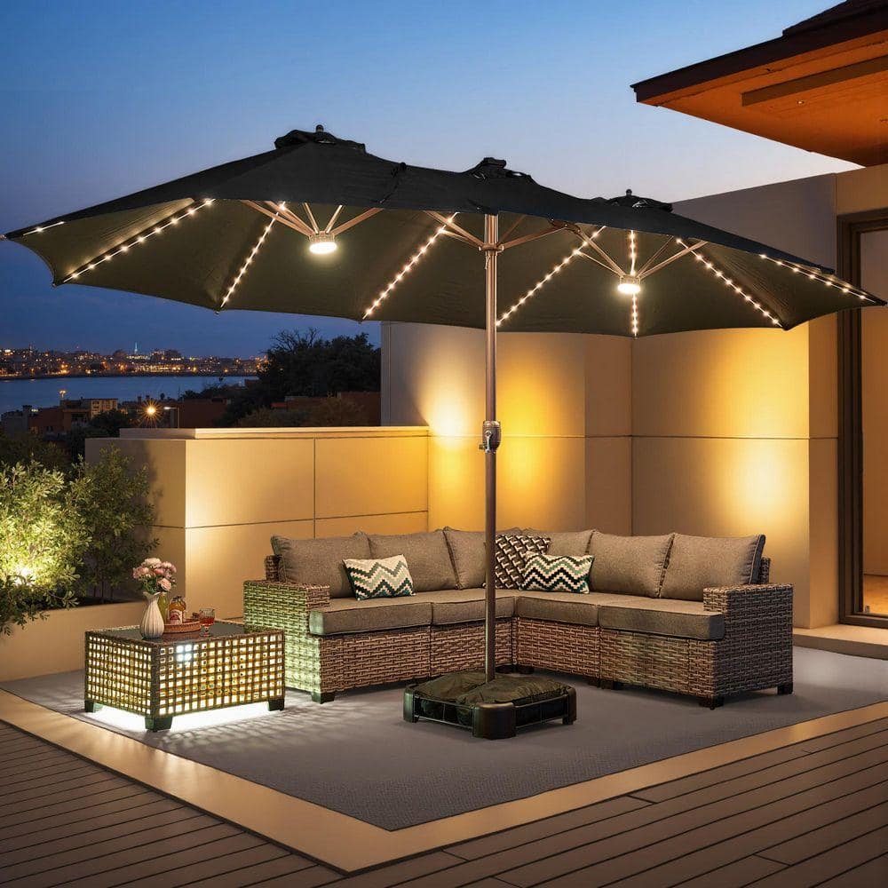 13 foot patio umbrella replacement Garden Winds Custom Fit Replacement Canopy Top Cover Compatible with The SuperJare 3508ZT, SU-23834-1 13' Double Sided Patio Umbrella