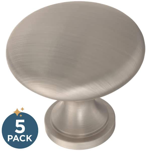Franklin Brass (5-Pack) 1-3/16 in. (30 mm) Classic Round Cabinet Knobs in Satin Nickel with Antimicrobial Properties