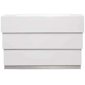 Florence 3-Drawer White Modern Dresser 31 in. H x 47 in. W x 18 in. D