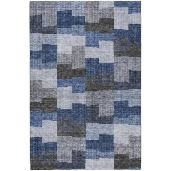 Dream Shag Premium Machine Washable Abstract ADS659 Blue 9 ft. x 12 ft. Area Rug