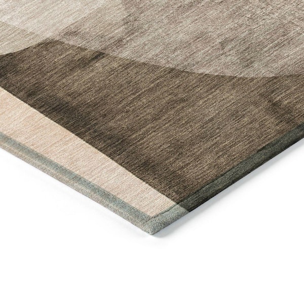 Chantille Machine Washable Indoor/Outdoor Abstract ACN2058 Taupe 8 ft. x 8 ft. Area Rug