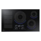 36 in. Induction Cooktop with Fingerprint Resistant Black Stainless Trim with 5 Elements and Flex Zone Element
