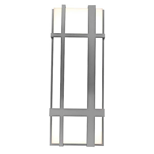 AFX Max 18 in. Textured Grey Integrated LED Outdoor Wall Lantern Sconce