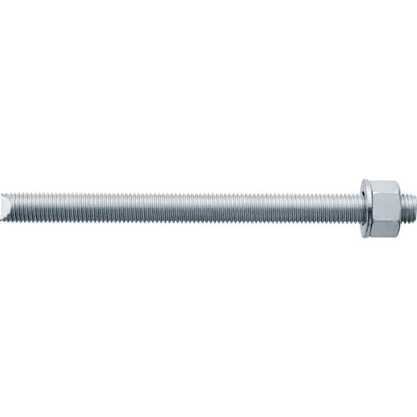 1-1/4 in. x 16 in. HAS-B Carbon Steel, ASTM F1554 Grade 105, Zinc-Plated Threaded Anchor Rod (2-Piece)