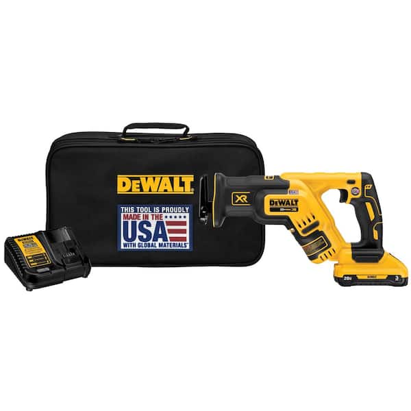 DEWALT 20V MAX XR Cordless Brushless Compact Reciprocating Saw with (1) 20V 3.0Ah Battery and Charger