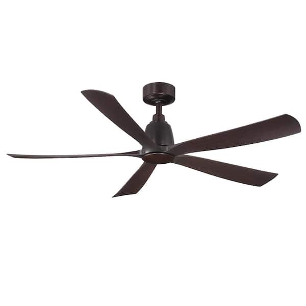 FANIMATION Kute5 52 in. Indoor/Outdoor Ceiling Fan with Dark Walnut Blades, Remote Control and DC Motor in Dark Bronze