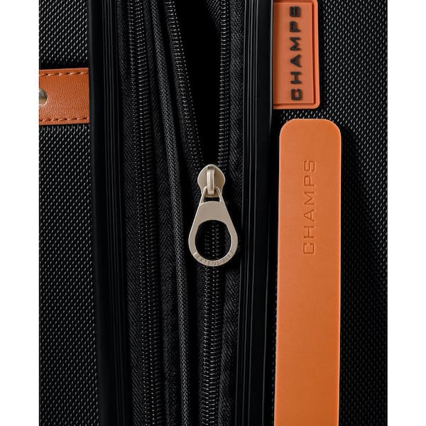 CHAMPS Vintage 29 in., 20 in. Black Hardside Luggage Set with