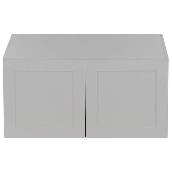 Hampton Bay Cambridge Shaker Assembled 36 in. x 18 in. x 24.5 in. Refrigerator Wall Cabinet in Gray