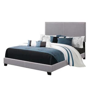 Explicitly Crisp Gray Upholstered California King Bed