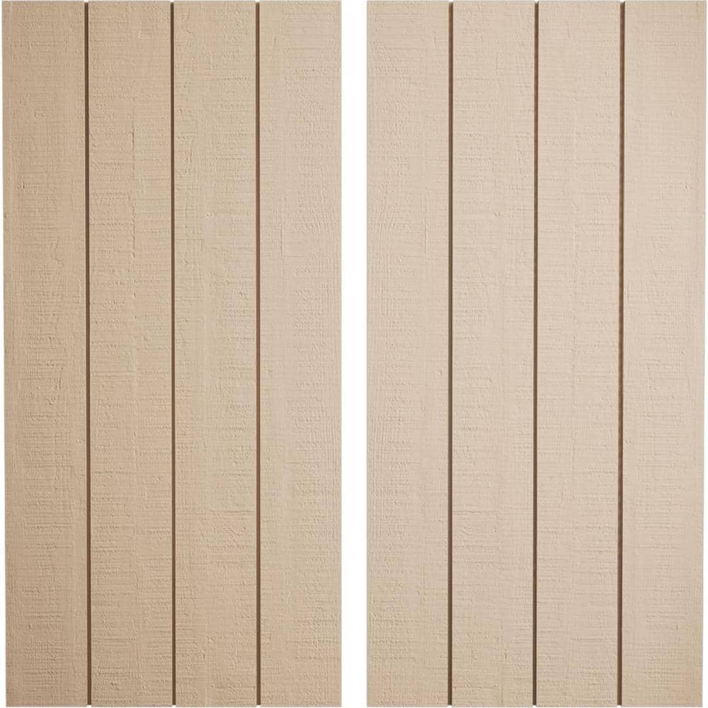22 in. x 88 in. Timberthane Polyurethane 4-Board Joined Board-n-Batten Rough Cedar Faux Wood Shutters, No Batten Pair price history on PriceWatchPro