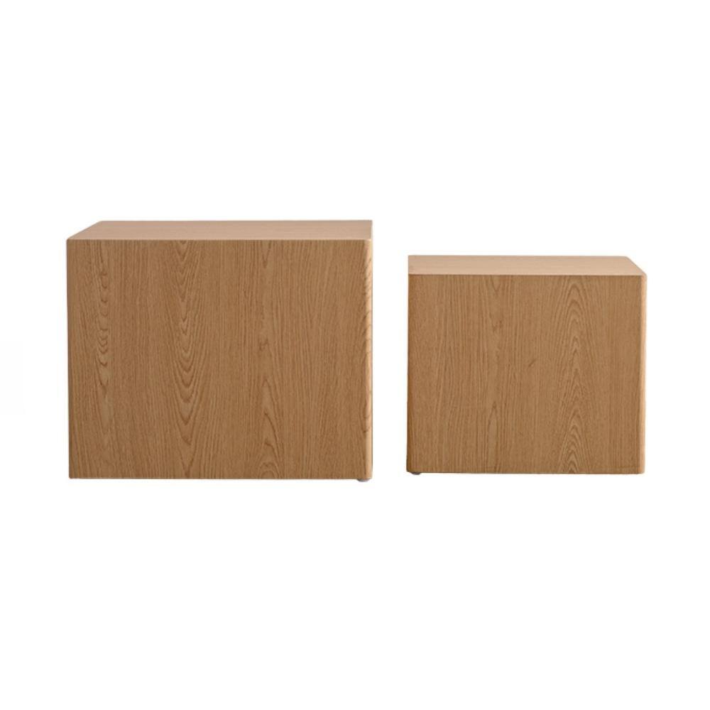 18.9 in. Natural Cube Wood Grain Coffee Table with 2 Pieces, Multi-use, Modern Styling price history on PriceWatchPro