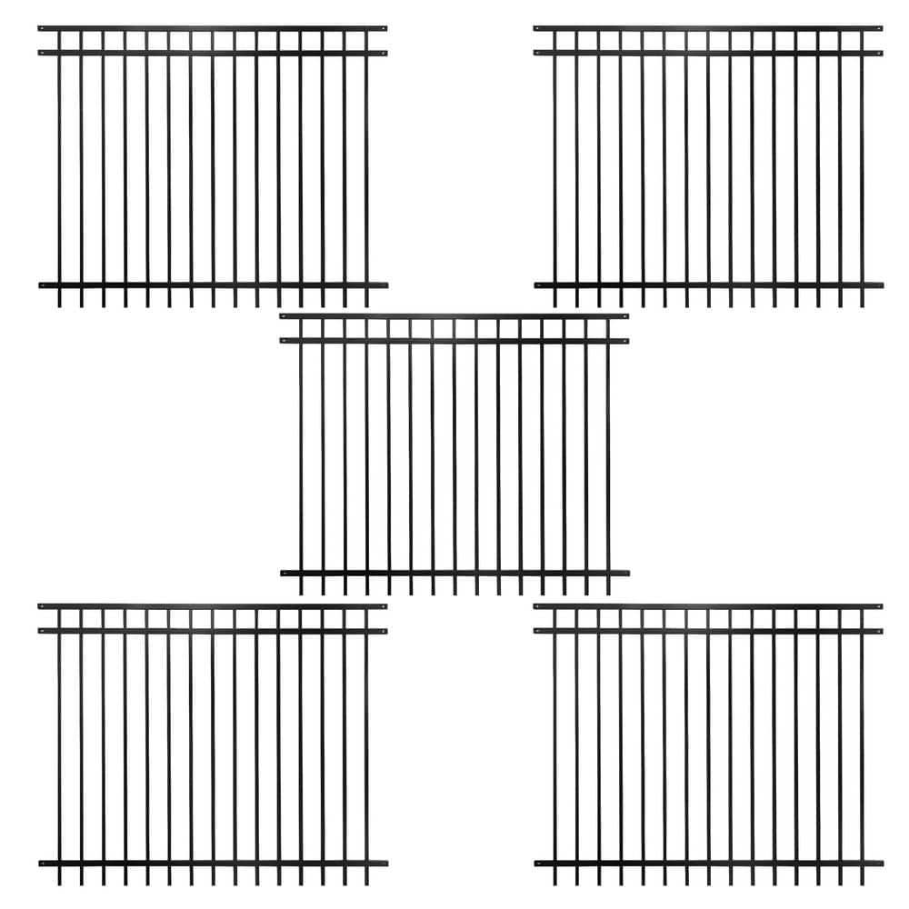 5 ft. x 6 ft. Heavy Duty Flat Top Metal Fence Panel, Anti-Rust Decorative Garden Fence Panel (Pack of 5) price history on PriceWatchPro
