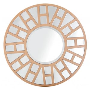 31.5 in. W x 31.5 in. H Metal Gold Decorative Mirror