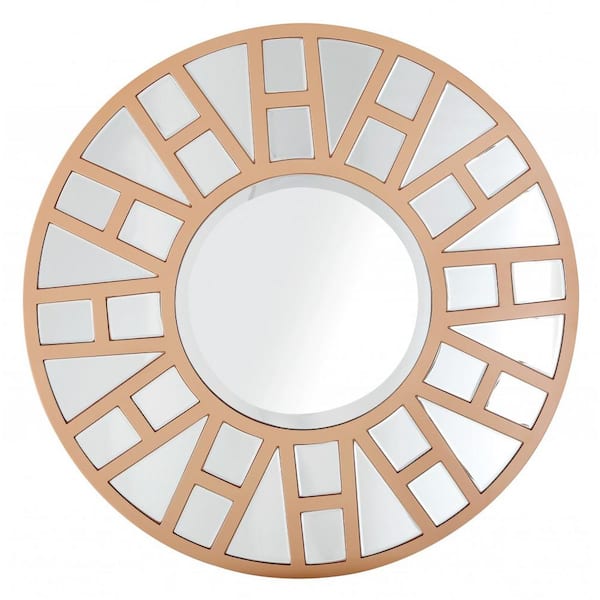 HomeRoots 31.5 in. W x 31.5 in. H Metal Gold Decorative Mirror