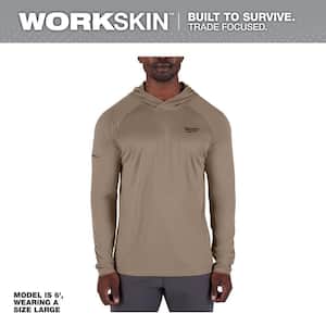 Milwaukee Men's WORKSKIN Sandstone Large Hooded Sun Shirt M550N-L