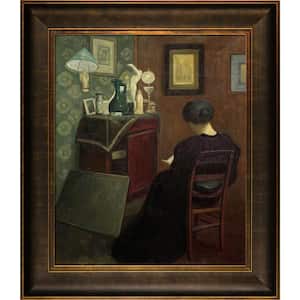 Woman Reading by Henri Matisse Veine D'Or Bronze Scoop Framed People Oil Painting Art Print 26.5 in. x 30.5 in.