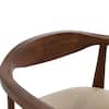 Furniture of America Shelun I Rich Walnut Fabric Upholstered Dining Chairs with Rounded Back and Arm Rest (Set of 2) IDF-30001WN-SC