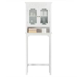 24 in. W x 67 in. H x 8 in. D Bathroom White Over-the-Toilet Storage Rack with Adjustable Shelf