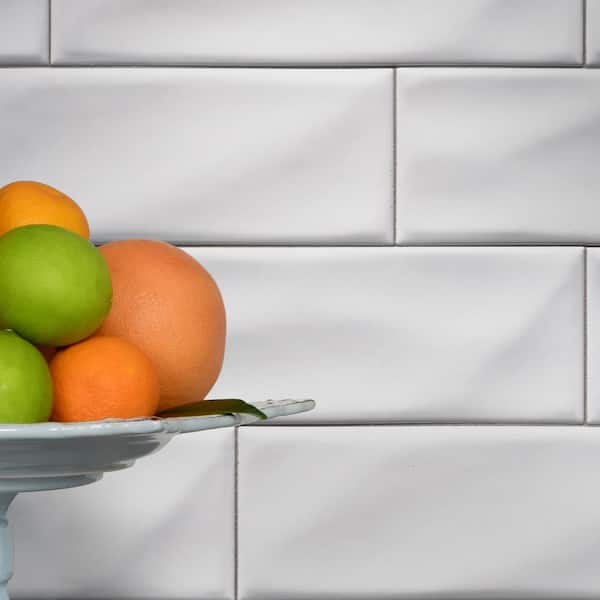 Whisper White 4 in. x 12 in. Glossy Ceramic Subway Wall Tile (5 sq. ft./Case)