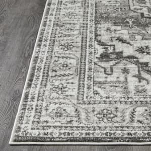 Rhane Alvner Gray 9 ft. 10 in. x 12 ft. 10 in. Oriental Polypropylene Area Rug