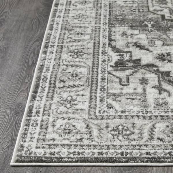 Rhane Alvner Gray 9 ft. 10 in. x 12 ft. 10 in. Oriental Polypropylene Area Rug