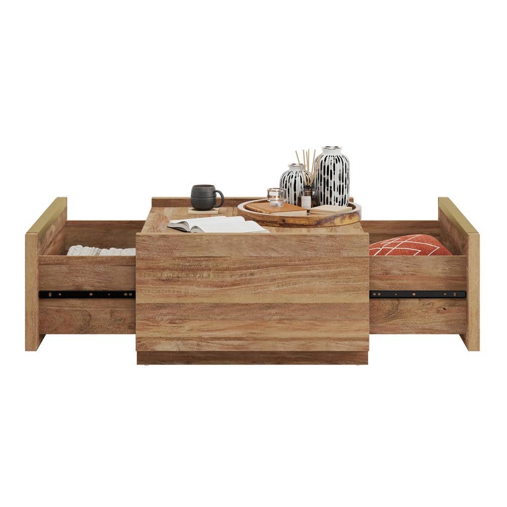 Sindoori Mango Modern Square Coffee Table with Storage