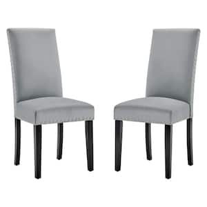 Parcel Performance Velvet Light Gray Dining Side Chairs (Set of 2)